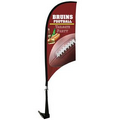 Single Reverse Portable Half Drop Car Flag - Non-Adjustable Base